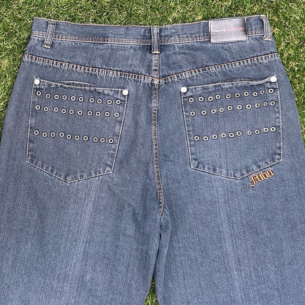 RARE Fubu Jeans Baggy Grommet Studdded Hip Hop Size 40 Red Ape Southpole Y2K
